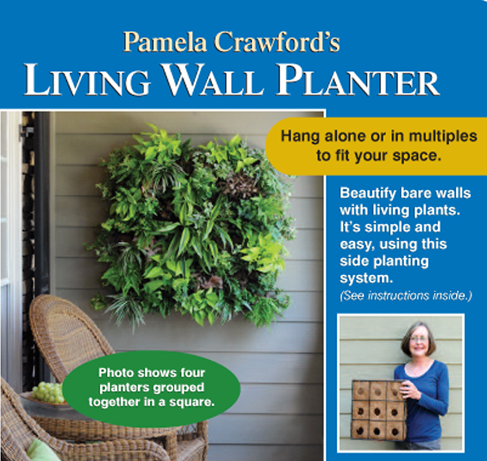 Set of Four Living Wall Planters w/ Liners (Each in Color Gift Box)