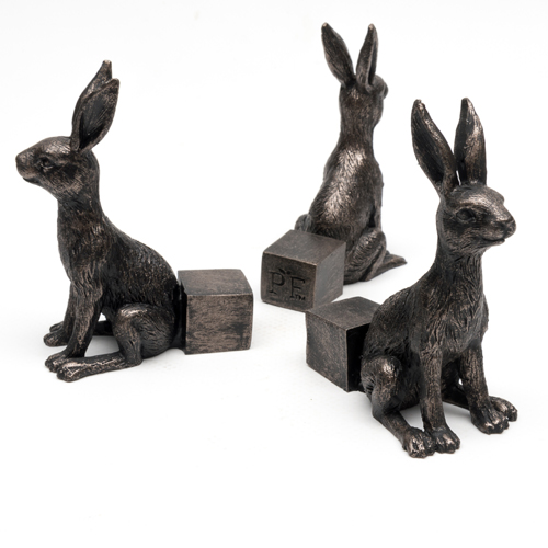 Antique Bronze Small Hare Pot Feet (Set of 3)