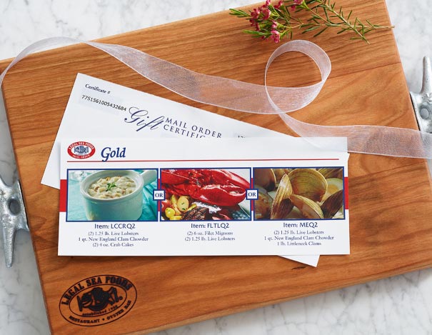 Choice of Meal Gift Certificate (Mail)