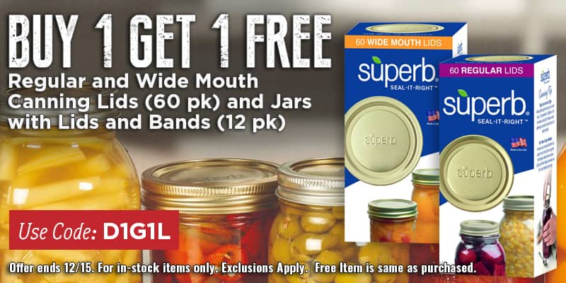 BOGO On Superb Lids and Jars