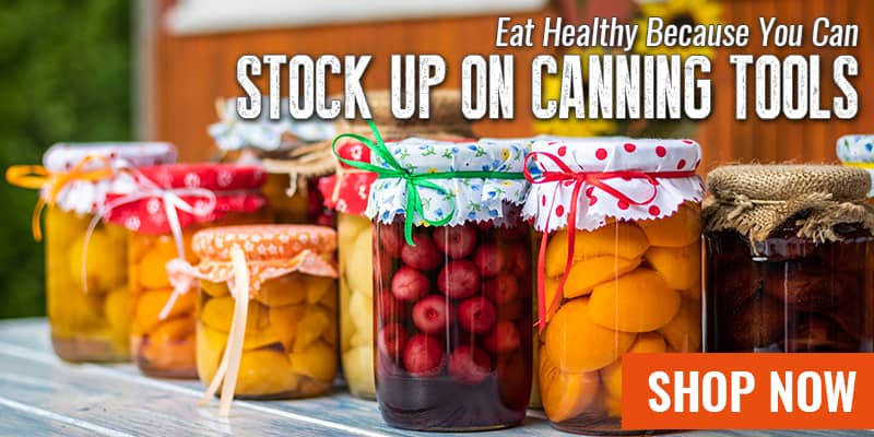 eat healthy because you can stock up on canning tools