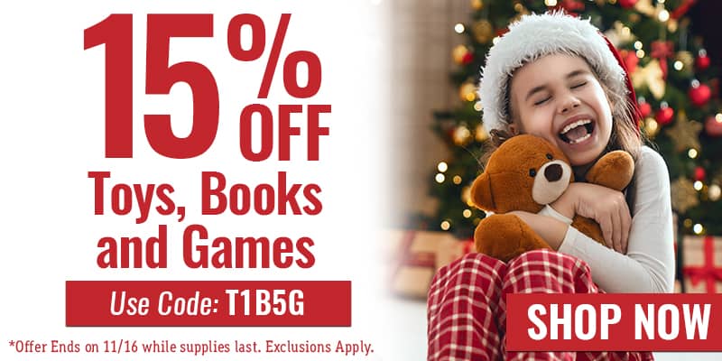 Take 15% off Toys, Books and Games - USE CODE: T1B5G - SHOP NOW - offer ends 11/16 while supplies last. Exclusions apply.