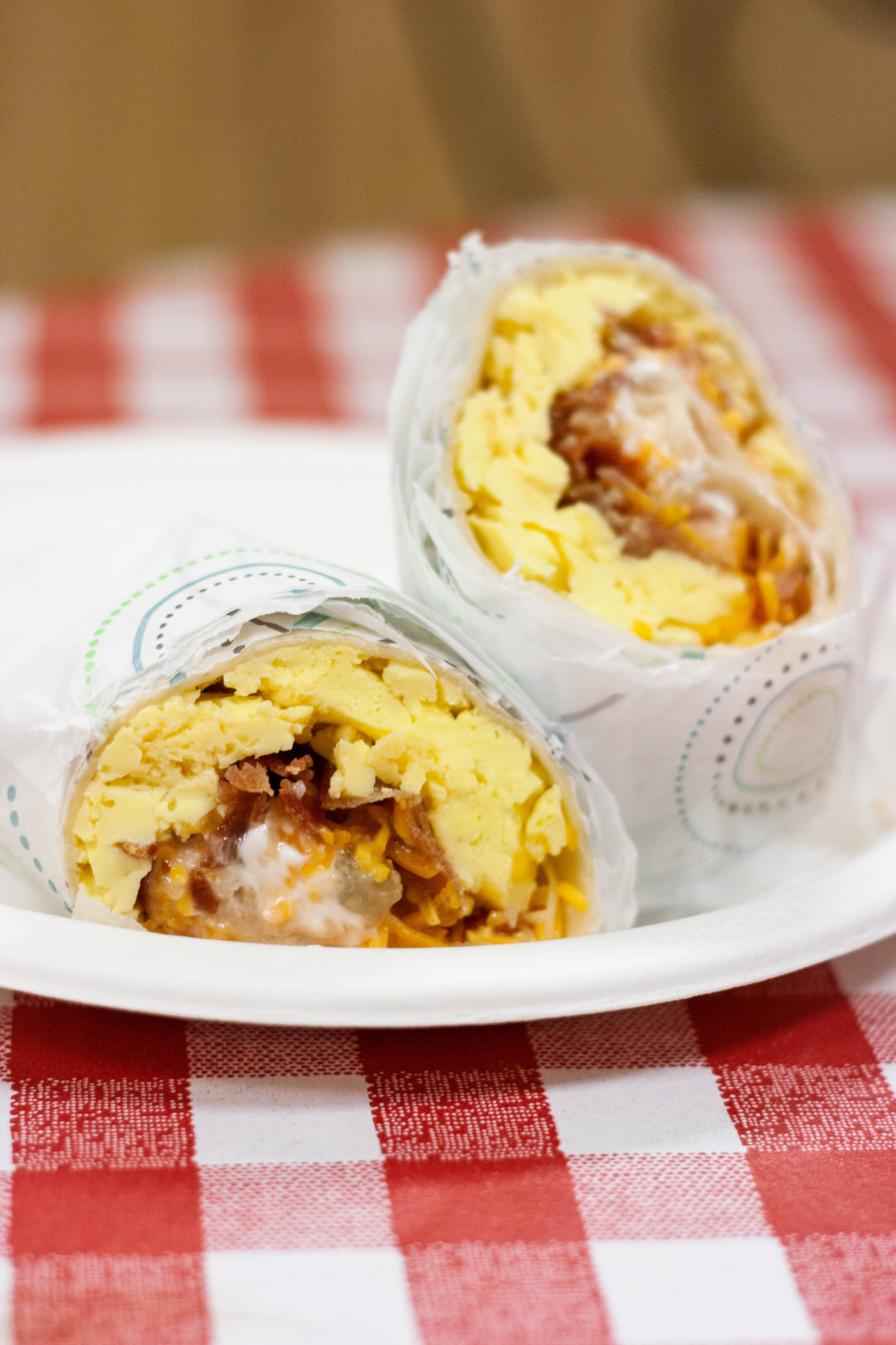 Lehman's now serves breakfast all day! Try a Bacon Egg and Cheese Wrap.