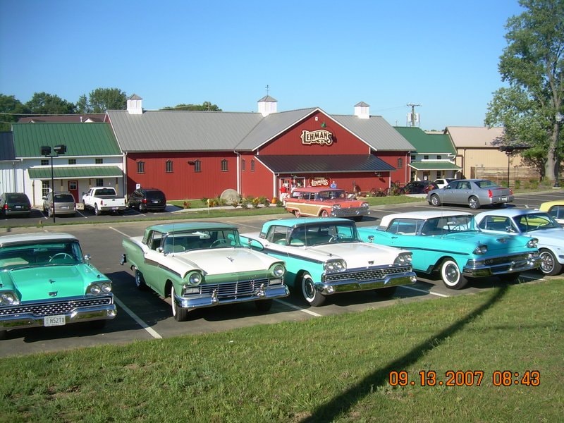 Vintage Chevy's visiting Lehman's in Kidron, Ohio