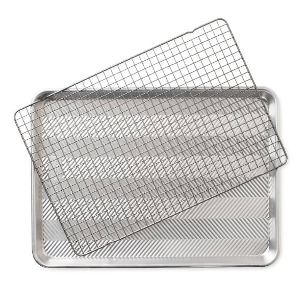 Half-Sheet Baking Pan with Oven-Safe Grid