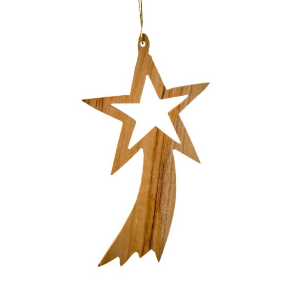 Olive Wood Ornament - Shooting Star