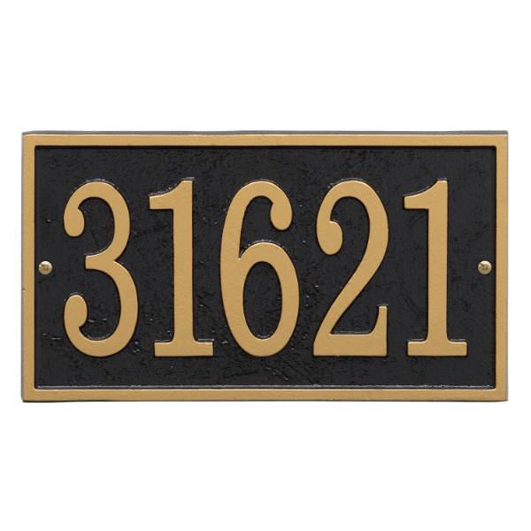 Whitehall Custom Address Plaque - Black/Gold Rectangle