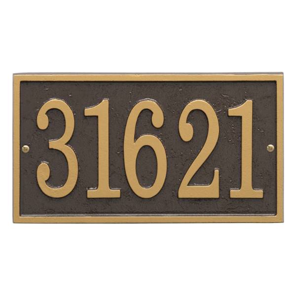 Whitehall Custom Address Plaque - Bronze/Gold Rectangle