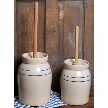 Hand-Turned Pottery Butter Churn