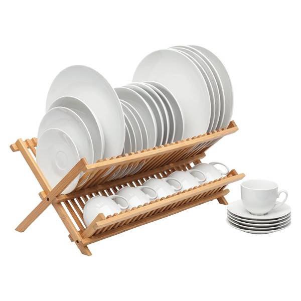 Bamboo Foldable Dish Drying Rack Lehman's