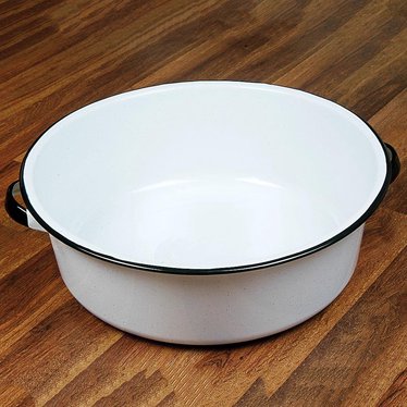 Enamelware Dish Basin - White