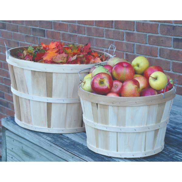 OldTime Poplar Half and Full Bushel Basket Set Lehman's