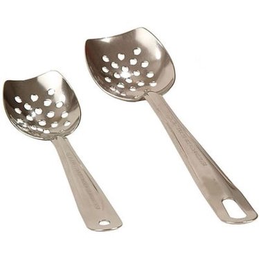 Blunt-End Slotted Stainless Steel Spoons