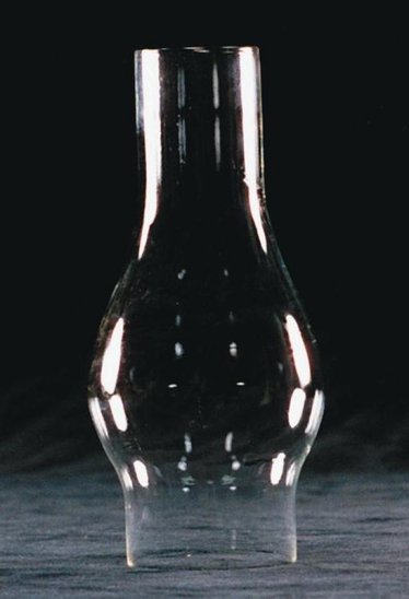 Clear Oil Lamp Chimney - 2-1/8" base