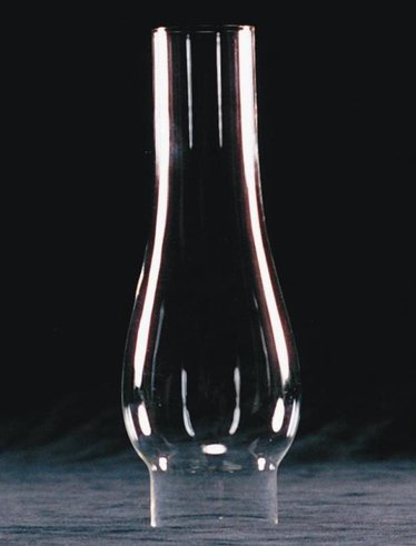 Clear Oil Lamp Chimney - 2-1/8" base