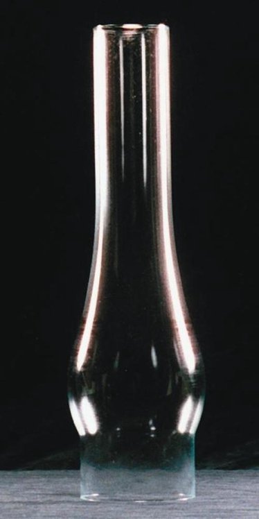 Clear Oil Lamp Chimney - 2-7/8" base