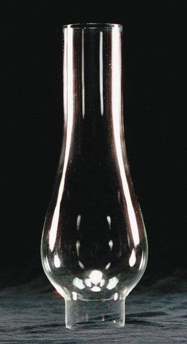 Clear Oil Lamp Chimney - 1-7/8" base