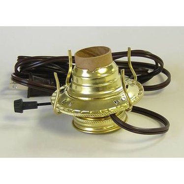 Brass Plated Electrified Burner for Oil Lamps - #2