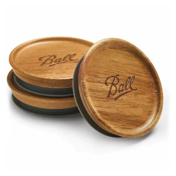 Ball Airtight Wooden Storage Lids - Regular Mouth (3)