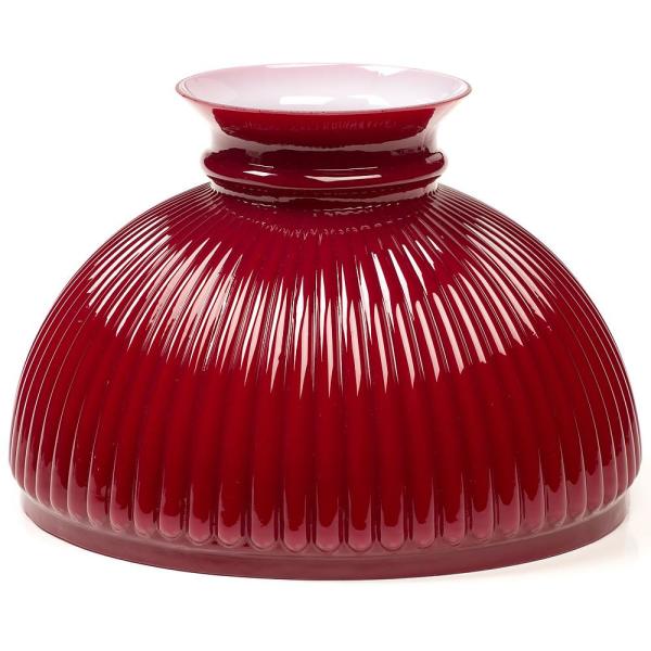 Aladdin Ruby Ribbed Glass Oil Lamp Shade