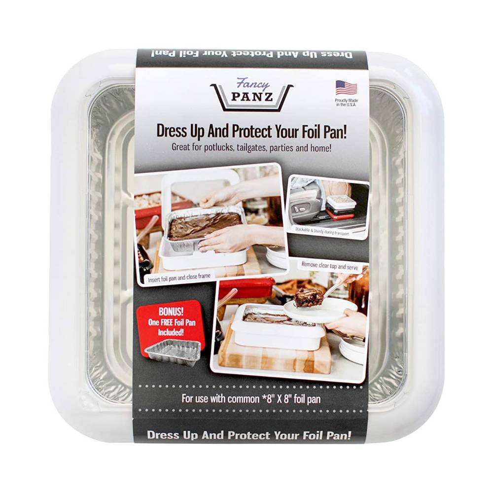  Fancy Panz Classic, Dress Up & Protect Your Foil Pan, Made in  USA, Fits Half Size Foil Pans. Foil Pan & Serving Spoon Included. Hot or  Cold Food. Stackable for easy