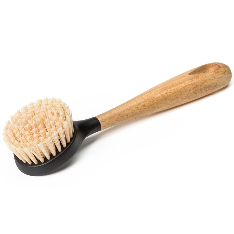 Lodge Cast Iron 10 Scrub Brush with Wood Handle, SCRBRSH