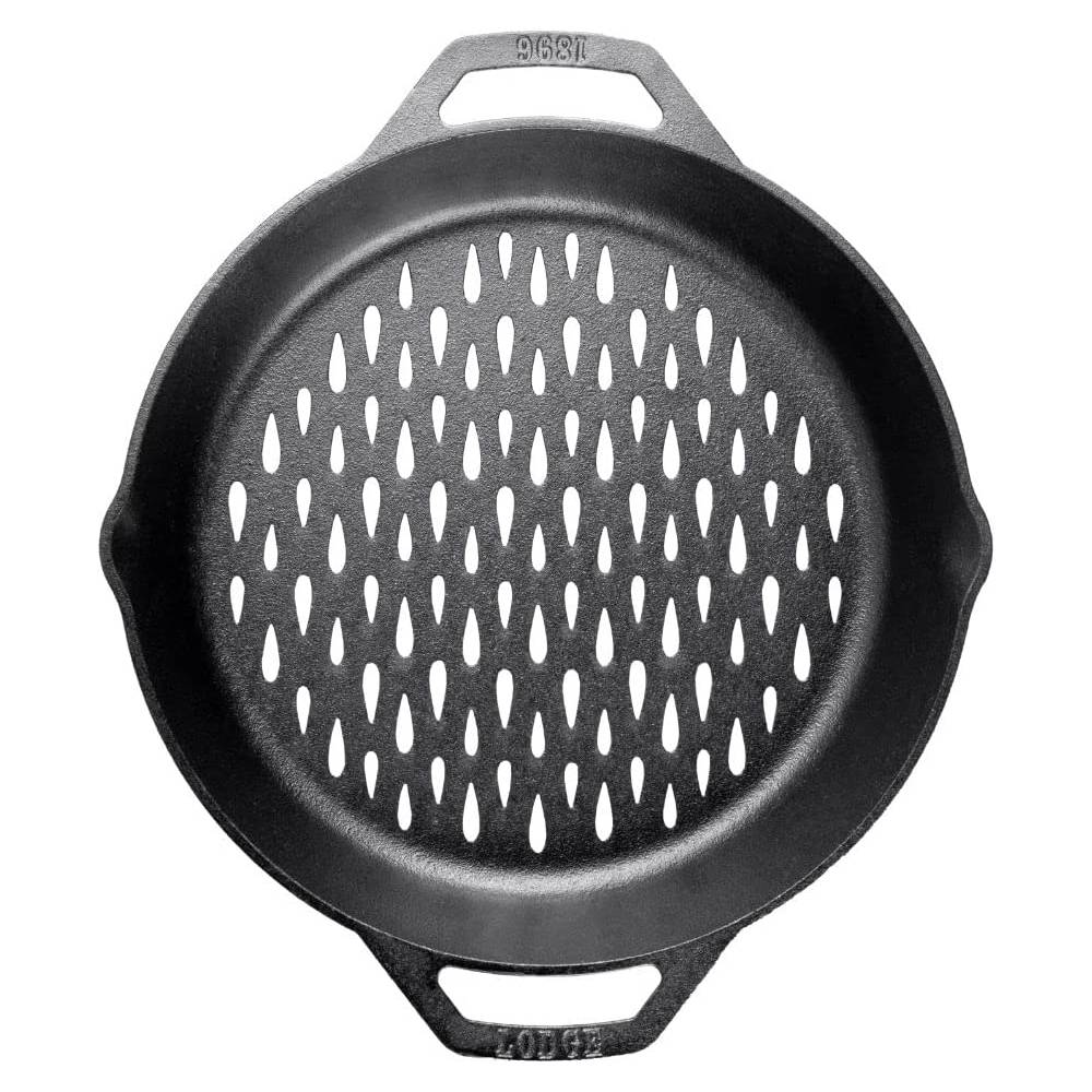 Lodge 12 Cast Iron Dual Handle Grill Basket