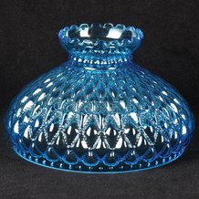 10" Blue Diamond Quilt Oil Lamp Shade