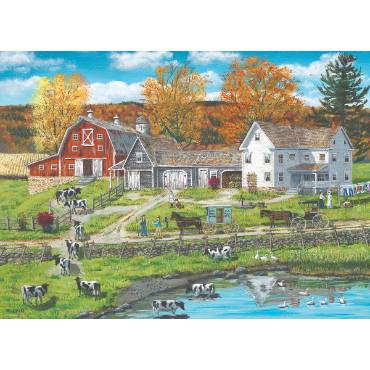 Farm by the Lake Jigsaw Puzzle - 300pc