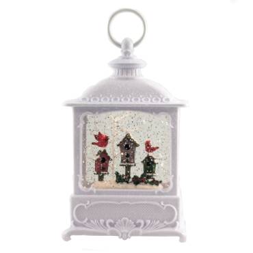 Christmas Shimmer LED Lantern with Cardinals