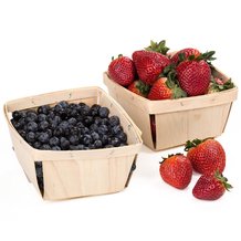 Old-Time Poplar Berry Baskets - Pack of 12