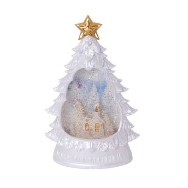 Shimmer Christmas Tree Water Globe with Timer