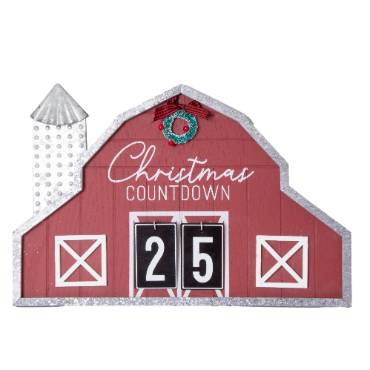 Christmas Countdown Wooden Barn Calendar