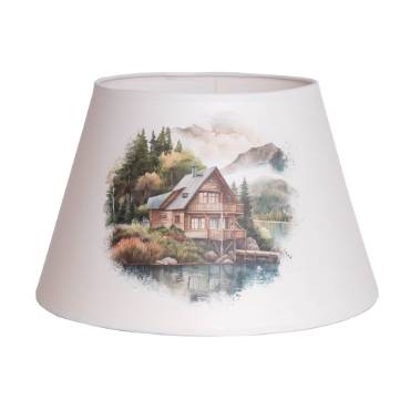 Aladdin Cabin Lake House Lamp Shade - Parchment - 14"