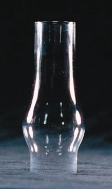 Clear Oil Lamp Chimney - 1 1/8" base