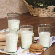 Recycled Glass Milk Glasses - Set of 4