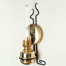 French Alps Brass Wall Oil Lamp with Old World Style
