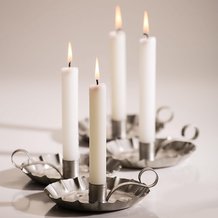 6" White Dripless Candles - Set of 2