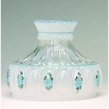 Aladdin Blue Rose Glass Oil Lamp Shade