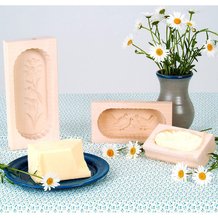 Set of 3 Carved Rectangular Butter Molds from Germany