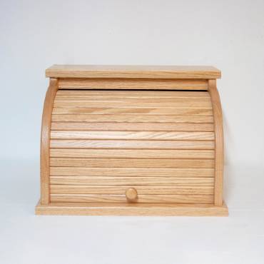 Oak Roll-Top Bread Box