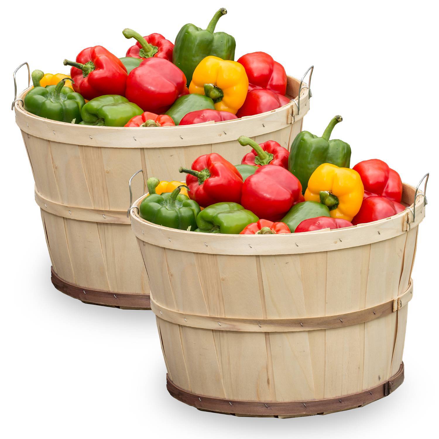 Bushel Wood Basket w/Handles (12 pack) - Glacier Valley Enterprises