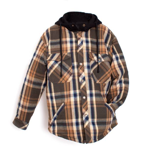 Men's Hooded Sherpa Lined Flannel Jacket Lehman's