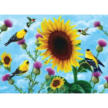 Sunflowers and Songbirds Jigsaw Puzzle - 500 pcs