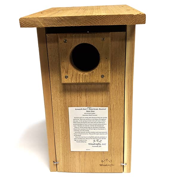 Screech Owl and American Kestrel Nest Box