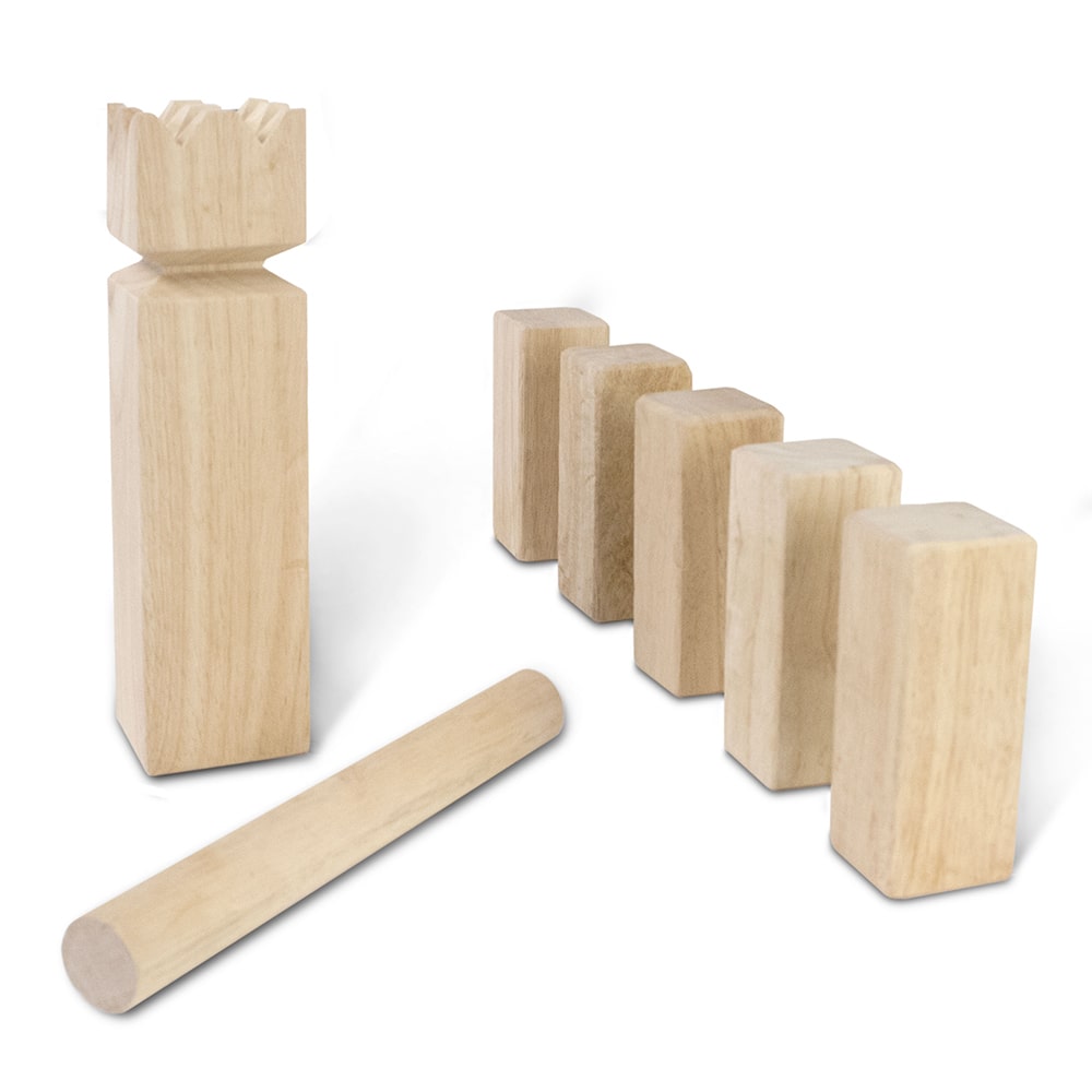 Triumph Premium Kubb Set - Includes 10 Kubb Blocks, 6 Tossing Dowels, 1  King Kubb 4 Corner Pegs