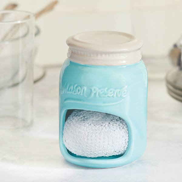 Ceramic Mason Jar Sponge Holder