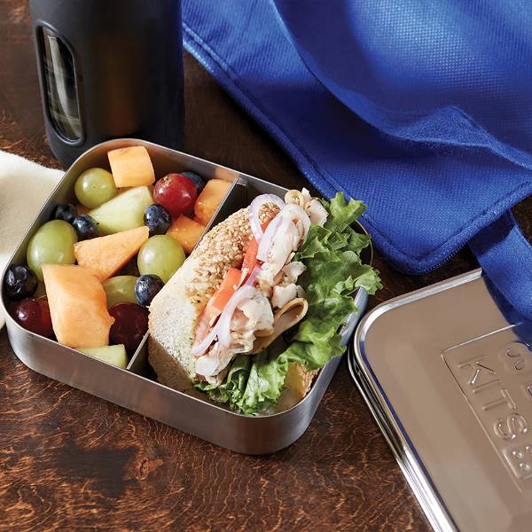 Stainless Steel 2-Compartment Snack Container