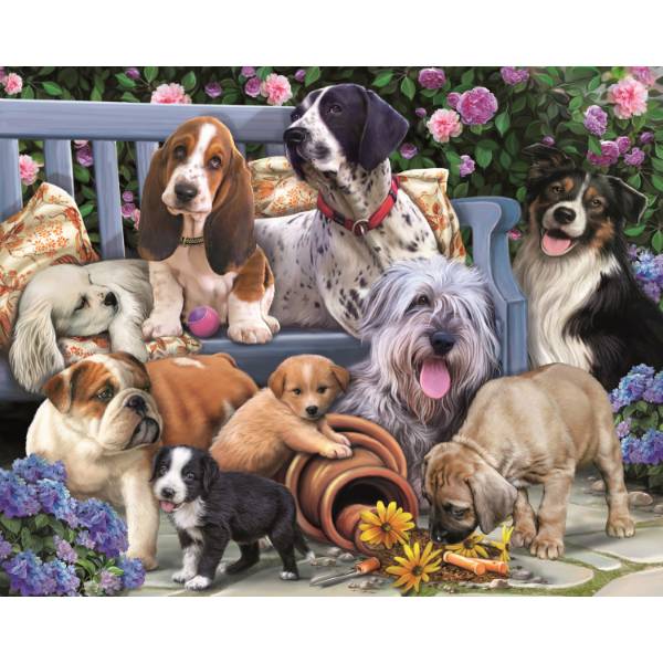 Dogs on a Bench Jigsaw Puzzle - 1000 pcs