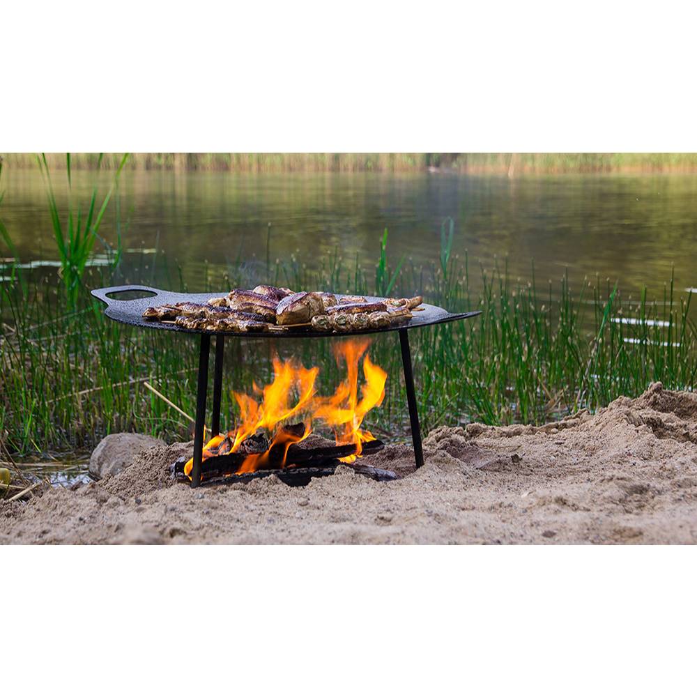 Petromax Hanging Fire Bowl Griddle for Tripod Cook Stand, Outdoor Campfire  Cooking and Barbeque Grilling, Steel, 22 inch diameter